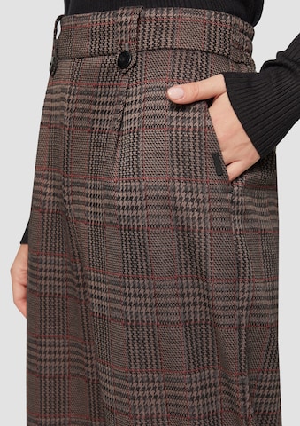 QS Wide leg Bandplooibroek in Bruin