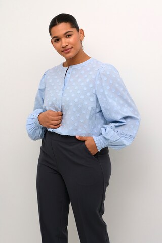 KAFFE CURVE Bluse 'Loulou' in Blau: Vorderseite