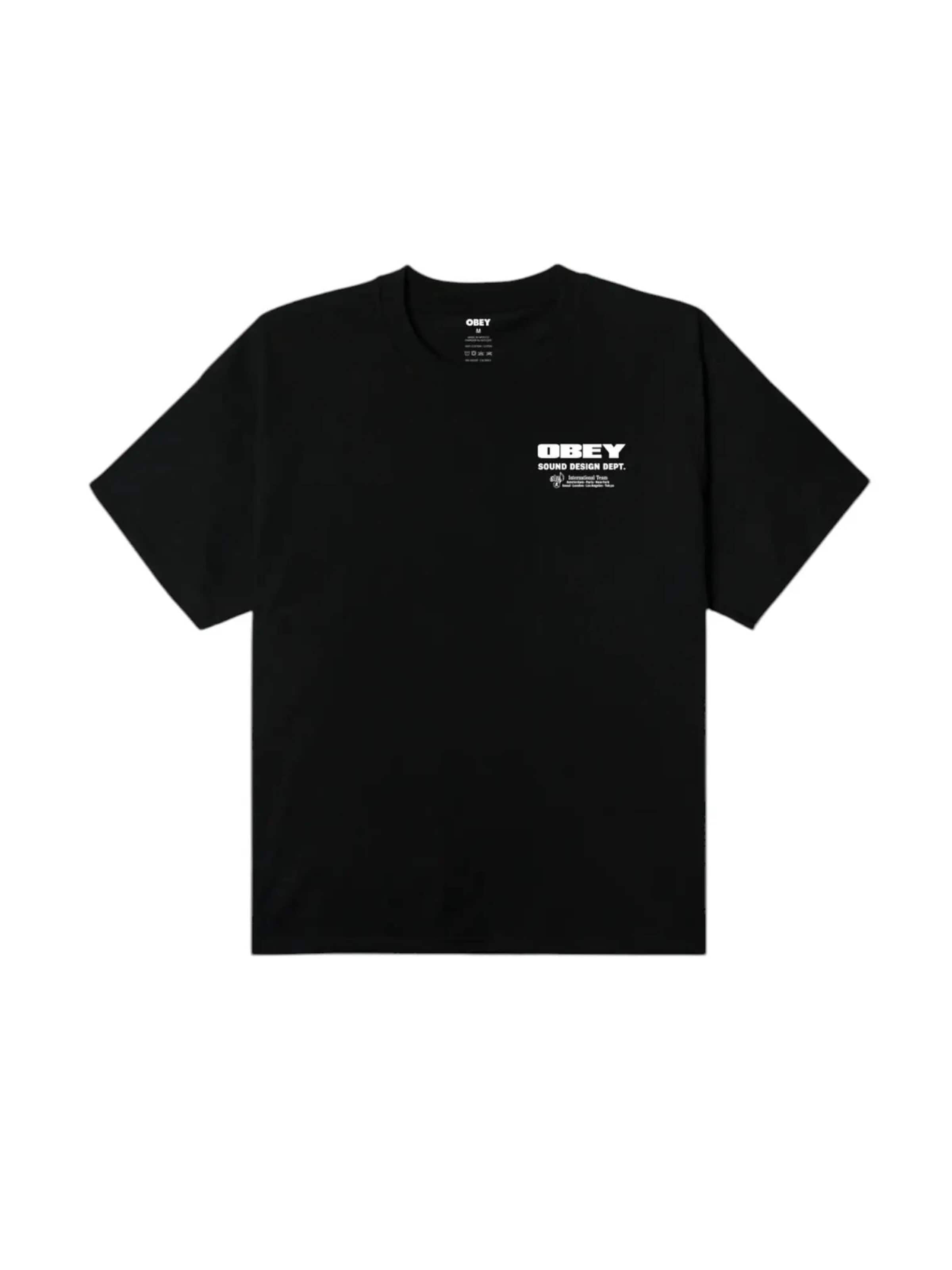 Maglietta di Obey in nero: frontale