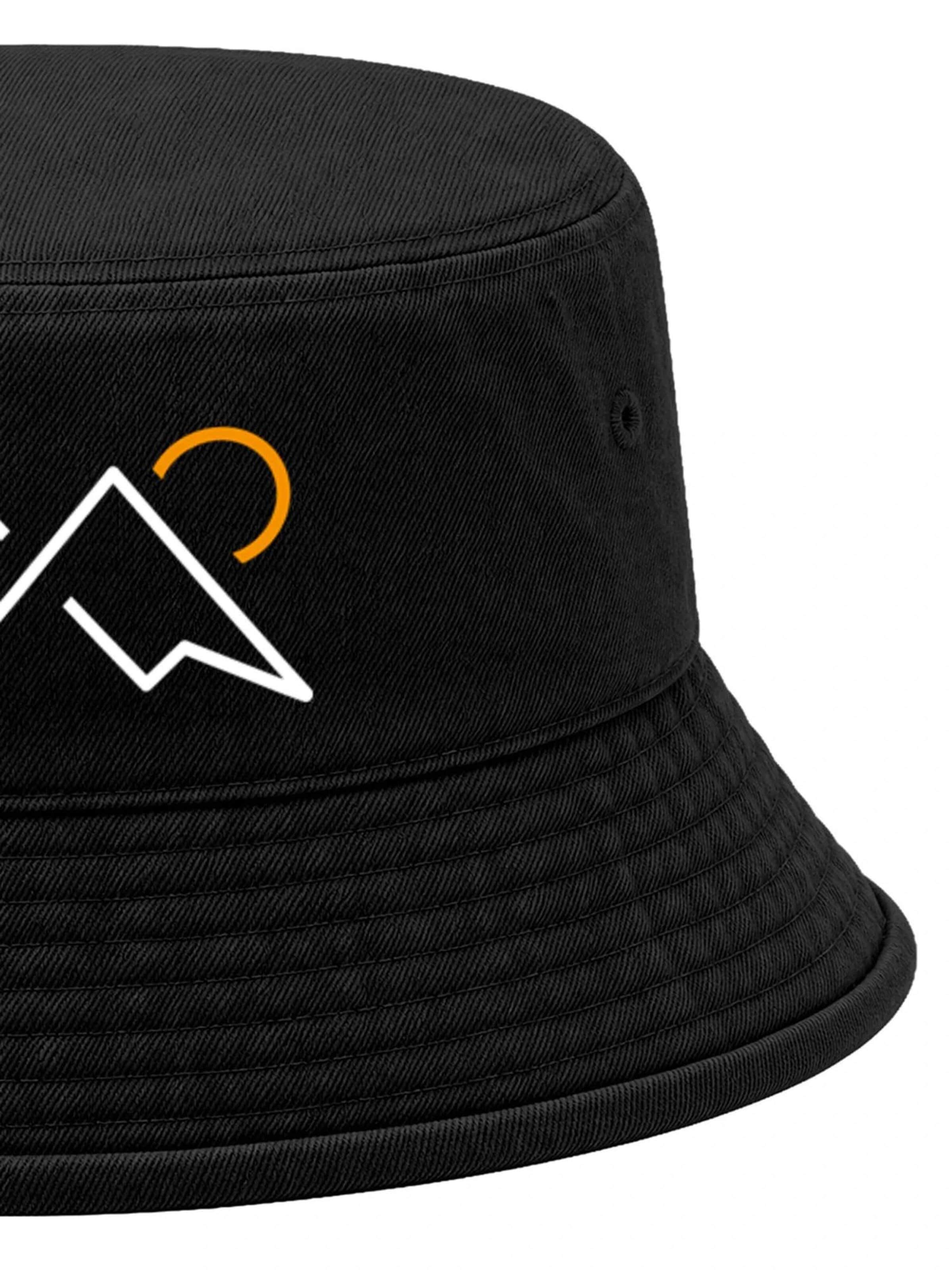 Neverless Hat 'Mountain Lineart' in Black