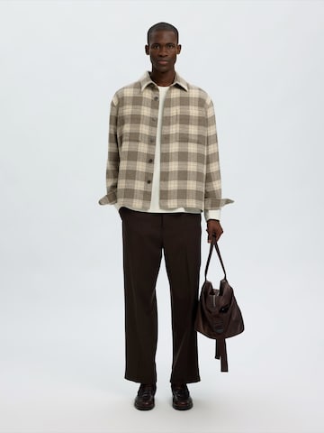 SELECTED Comfort Fit Риза 'SLMOLE PABLO' в бежово
