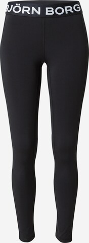 BJÖRN BORG Skinny Workout Pants 'ESSENTIAL' in Black: front