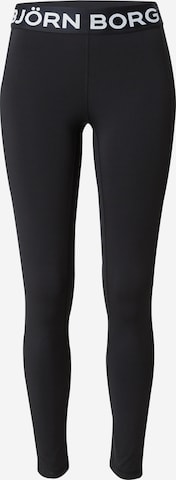 BJÖRN BORG Skinny Workout Pants 'ESSENTIAL' in Black: front