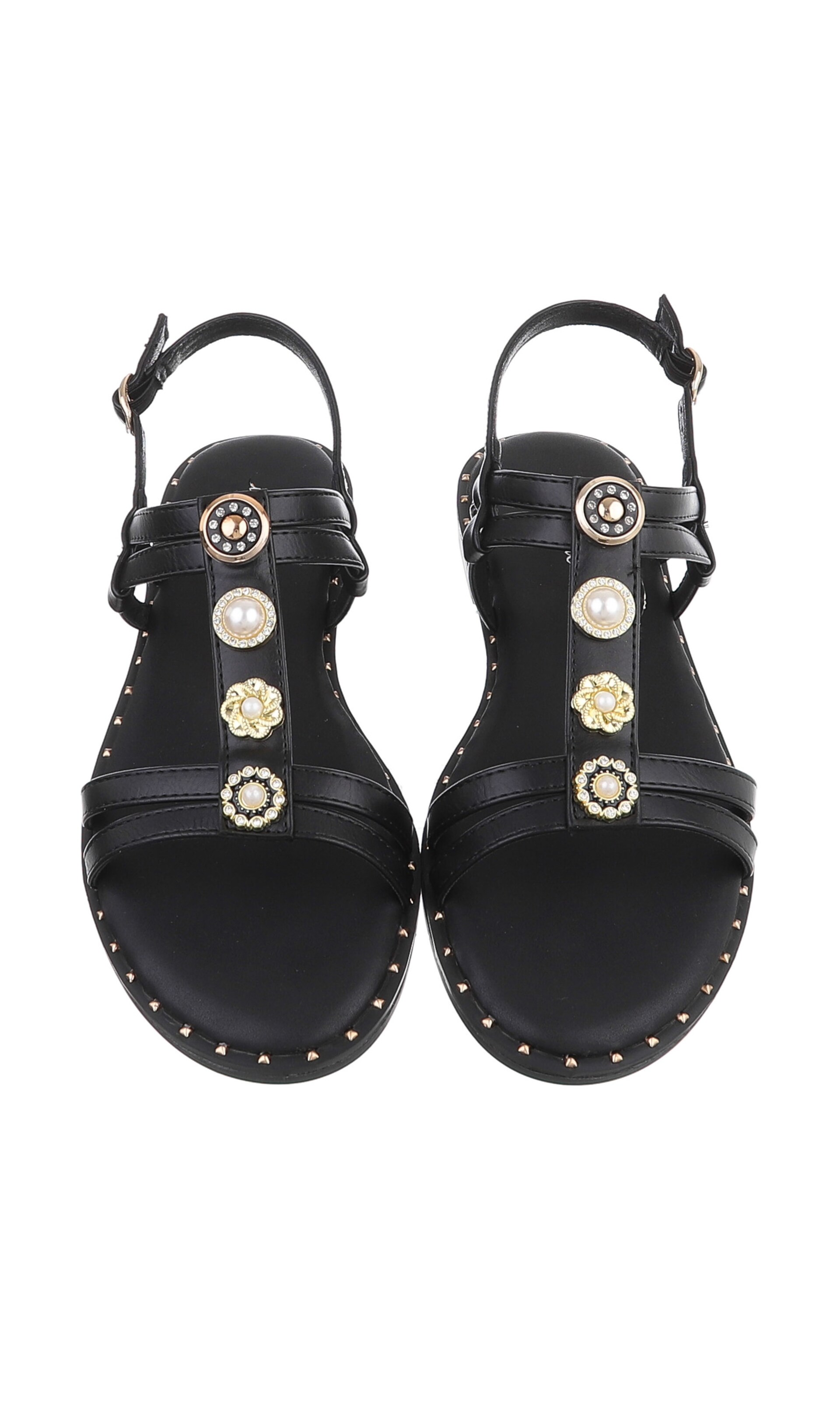 Ital-Design Strap Sandals in Black