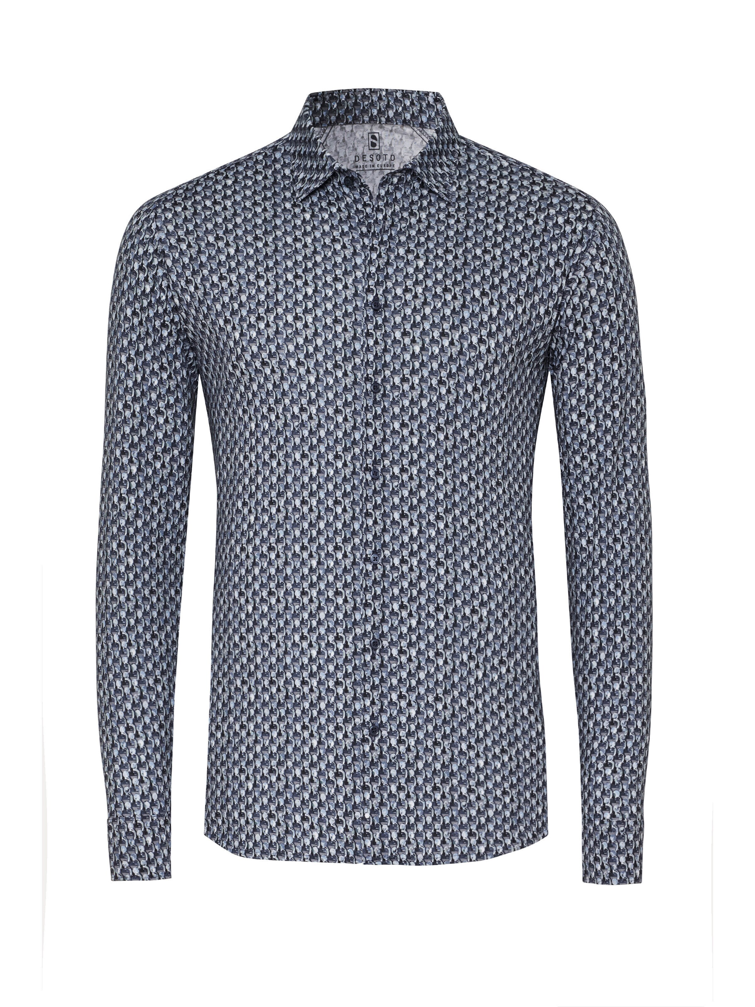 DESOTO Slim fit Overhemd in Blauw: voorkant