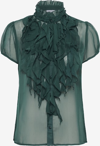 SAINT TROPEZ - Blusa 'Lilja' em verde: frente