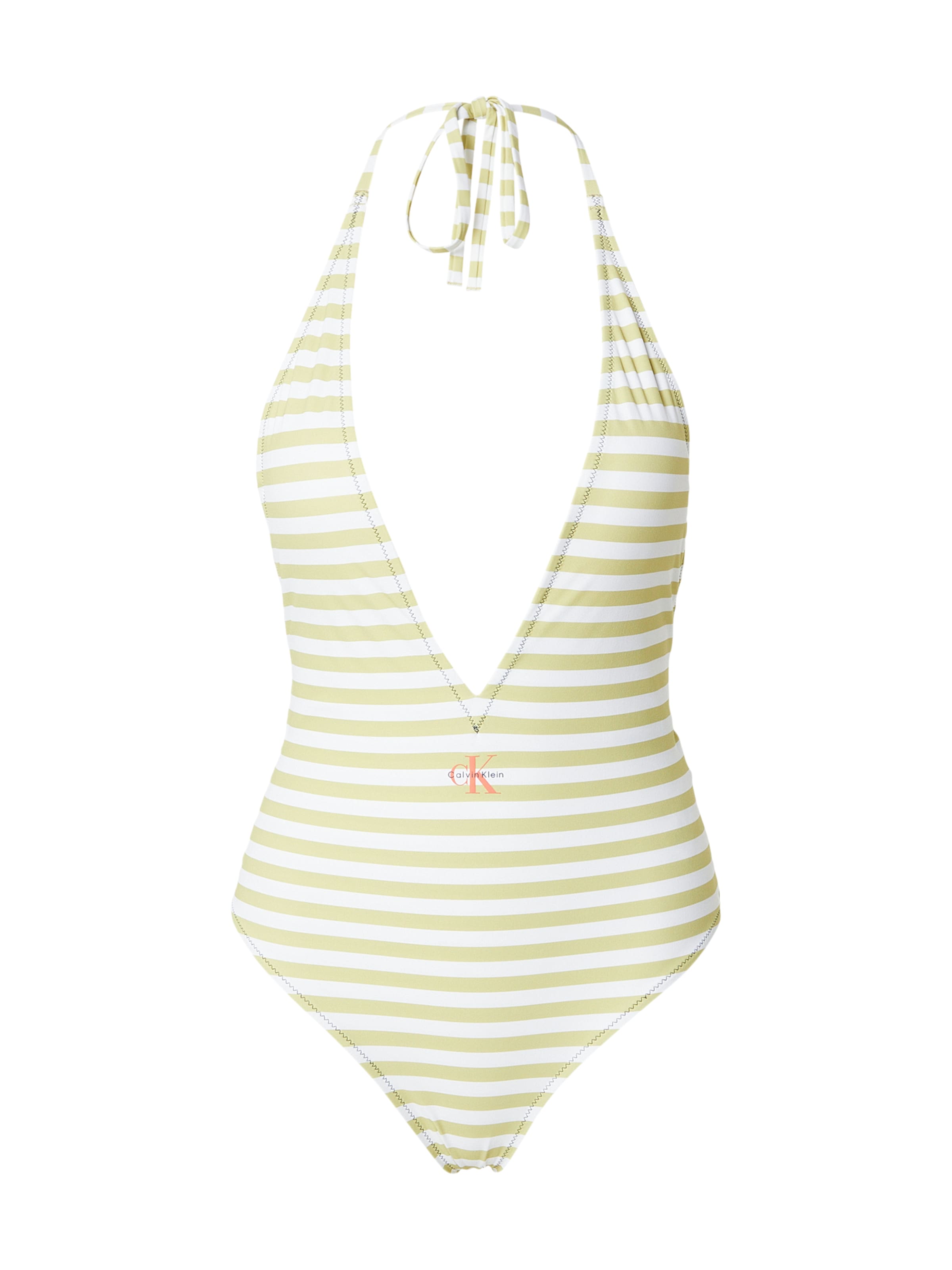 Calvin Klein Swimwear Triangel Badpak in Beige: voorkant