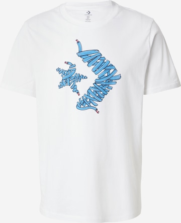 T-Shirt 'SHOELACE' CONVERSE en blanc : devant