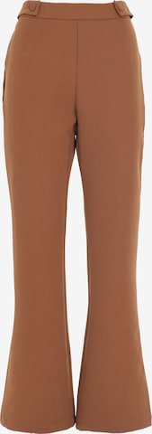 Influencer Flared Trousers in Brown: front