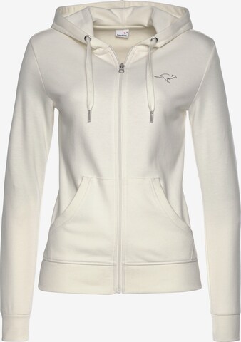 KangaROOS Zip-Up Hoodie in White: front