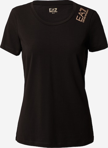 T-shirt EA7 Emporio Armani en noir : devant