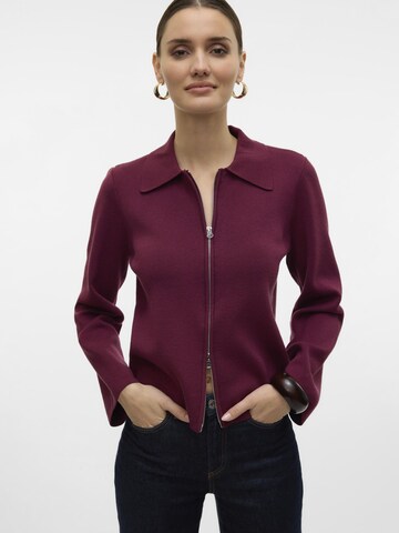 VERO MODA Gebreid vest 'HANNA' in Rood