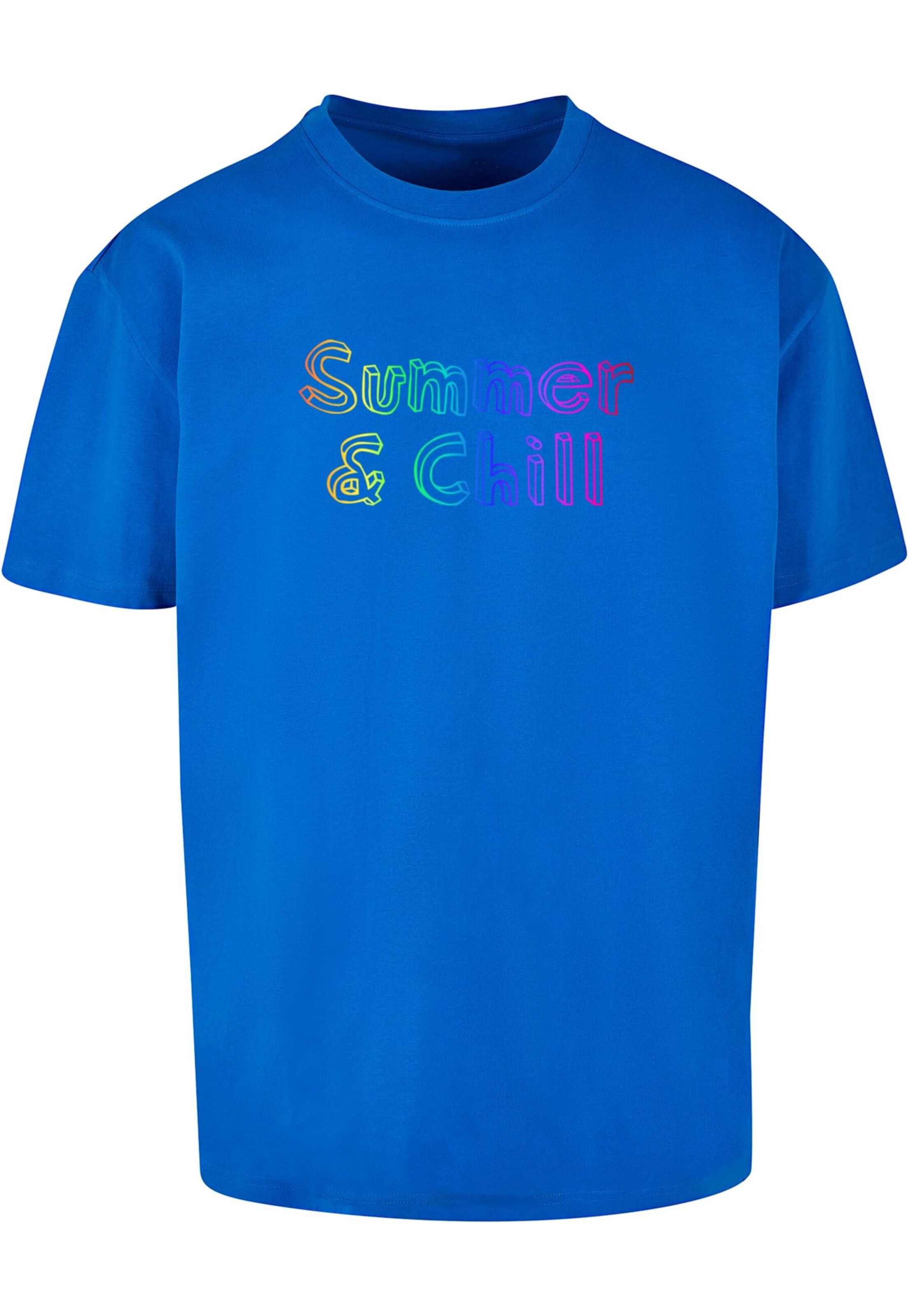 Merchcode Shirt 'Summer And Chill Rainbow' in Blue: front