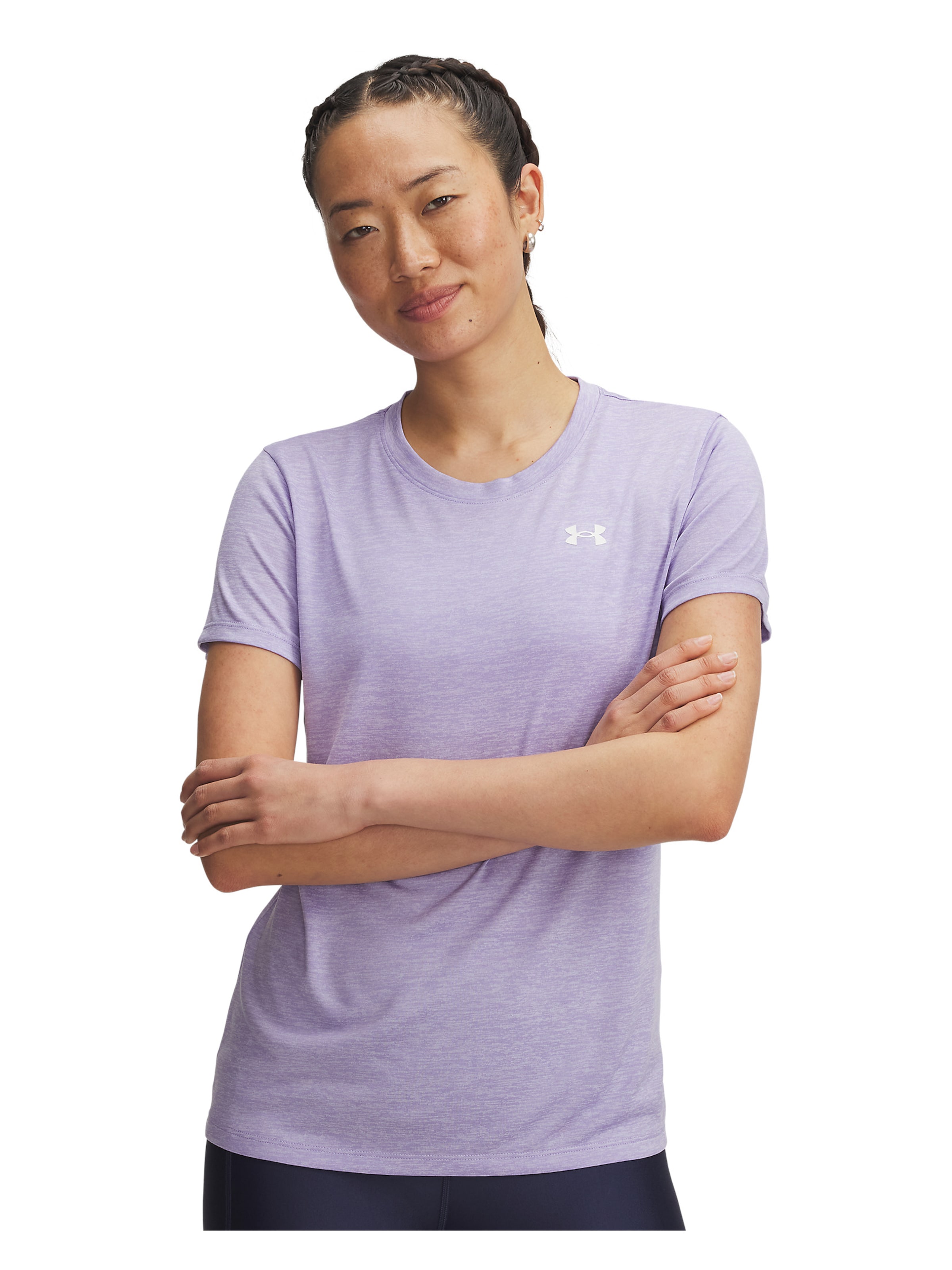 UNDER ARMOUR Functioneel shirt 'Tech SSC- Twist' in Lila: voorkant