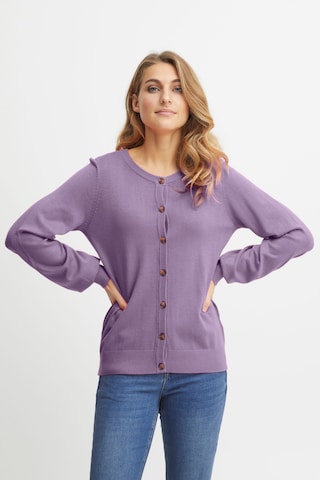 Fransa Knit Cardigan in Purple: front