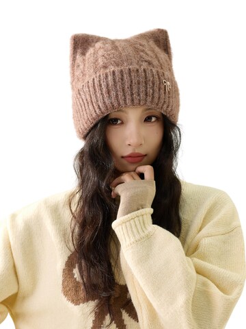 Magicshe Beanie 'Verdickten Strickmütze mit Katzenohren' in Green: front