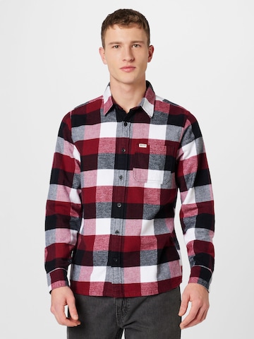 HOLLISTER Regular fit Button Up Shirt in Black: front