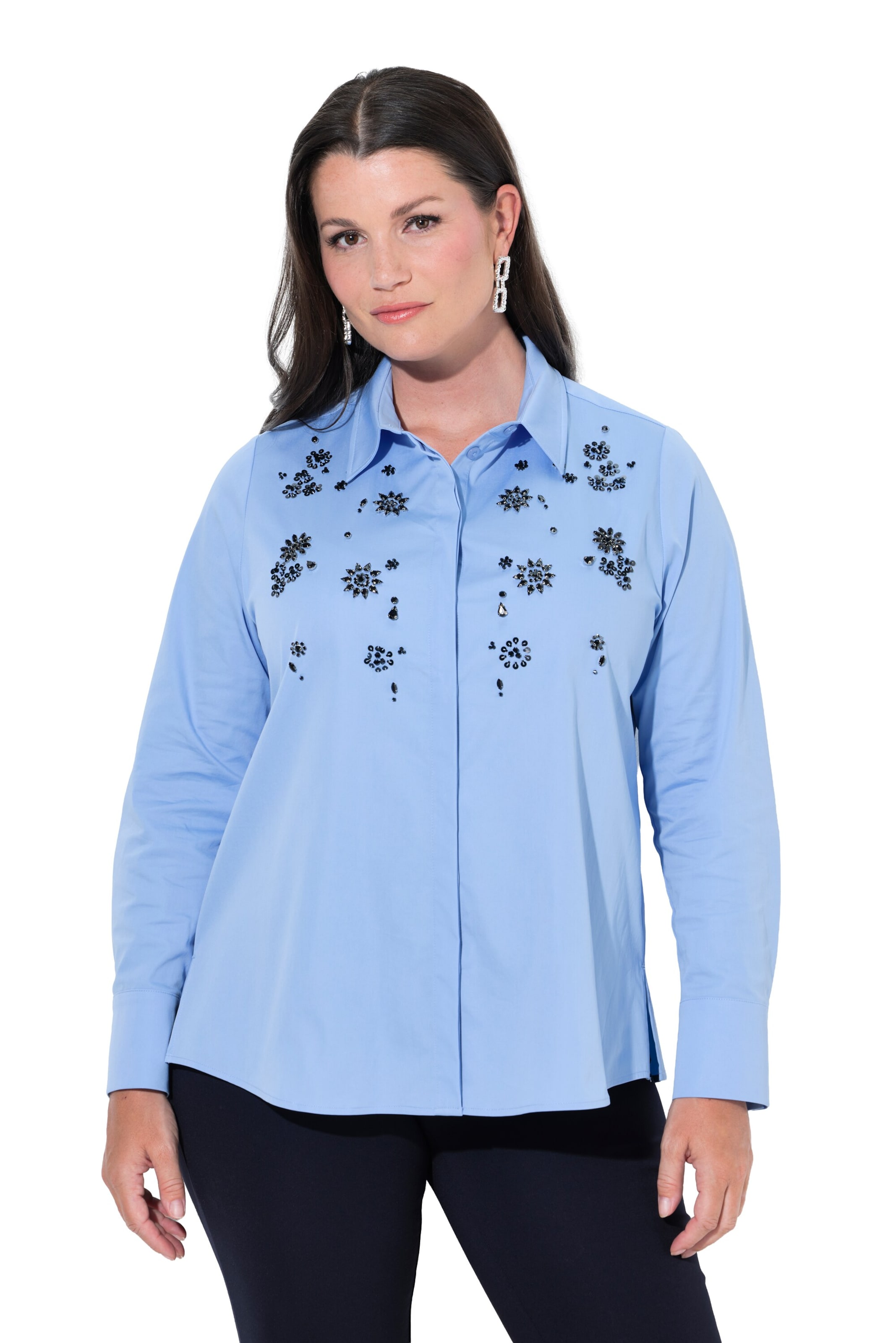 Ulla Popken Blouse in Blauw: voorkant