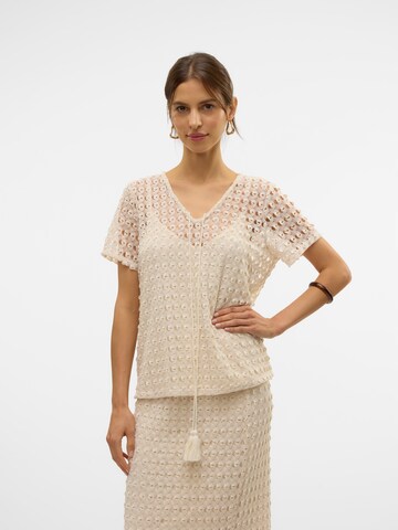 Camicia da donna 'VMDYLIE' di VERO MODA in beige: frontale