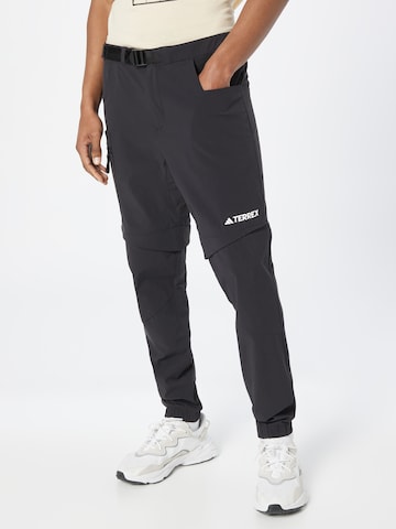 ADIDAS TERREX - Tapered Pantalón de montaña 'Utilitas' en negro: frente