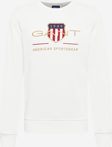 GANTSweater majica 'Archive Shield' - bijela boja: prednji dio