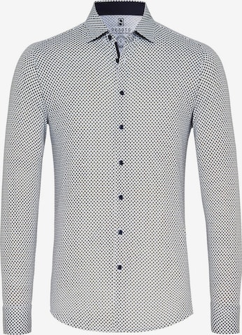 DESOTO Slim fit Button Up Shirt in White: front