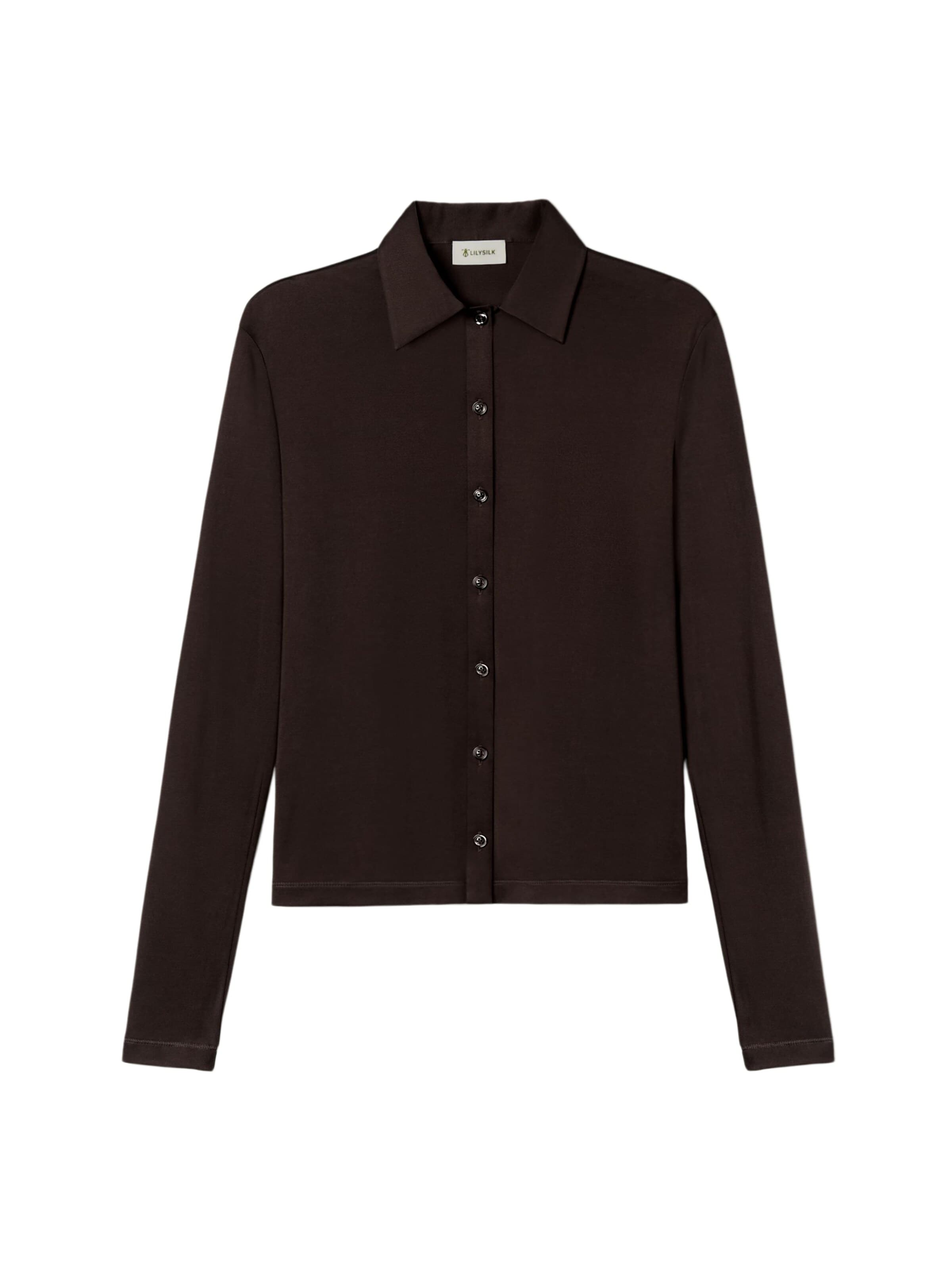 Lilysilk Blouse in Bruin: voorkant