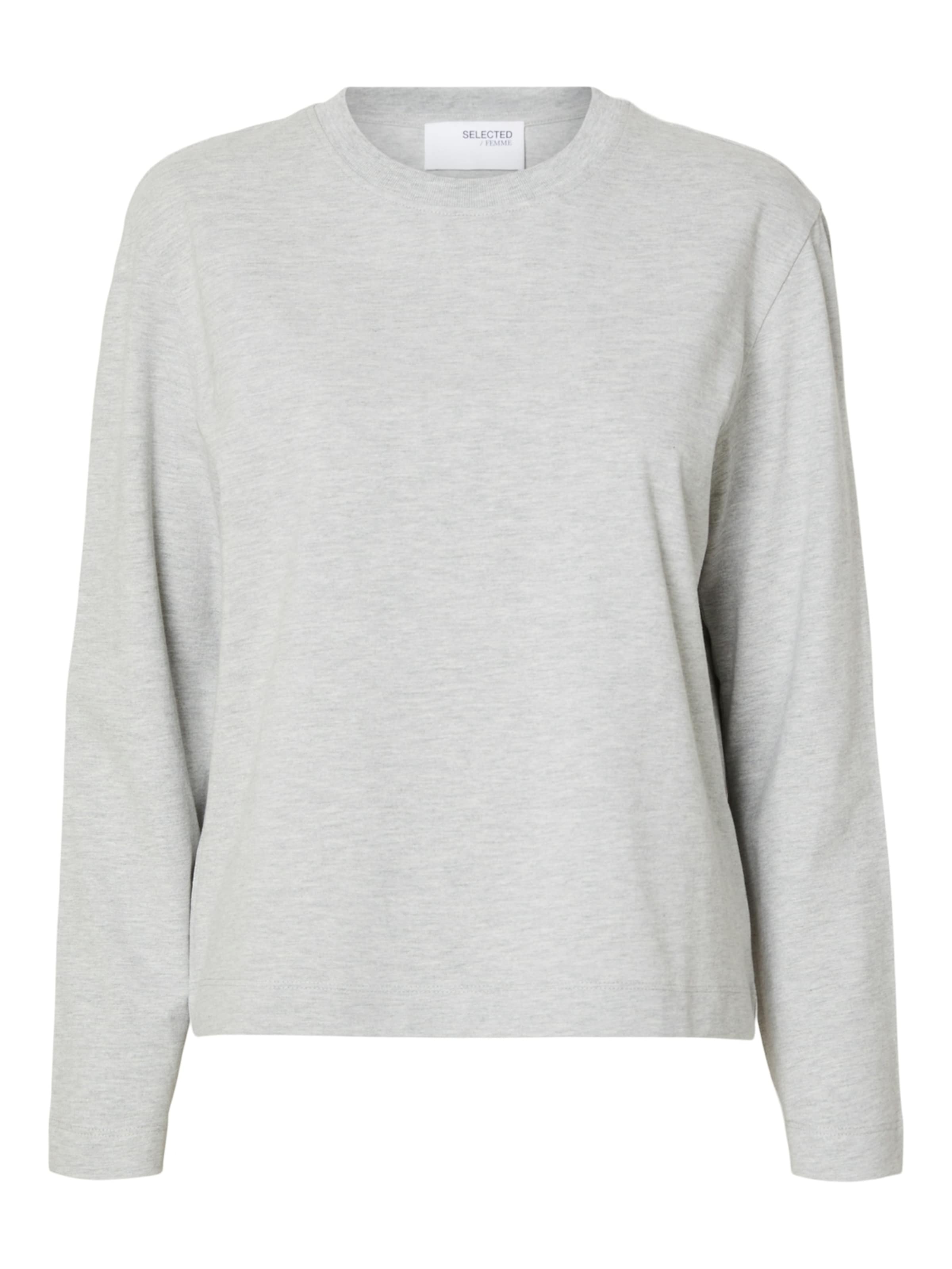 T-shirt 'Essential' SELECTED en gris : devant