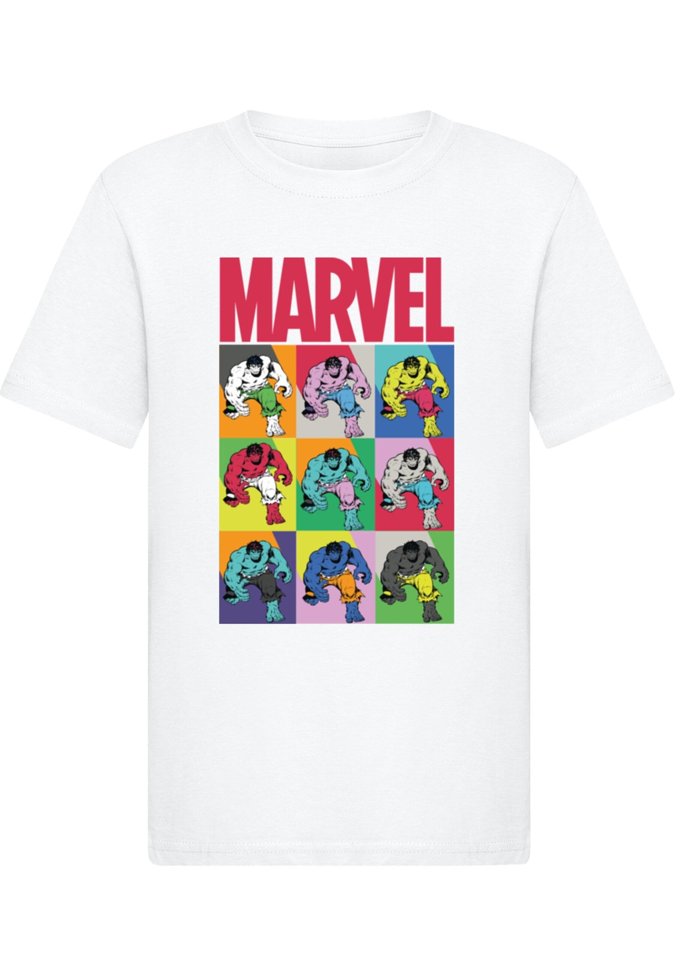 T-Shirt 'Marvel - Hulk Pop Art' ABSOLUTE CULT en blanc : devant