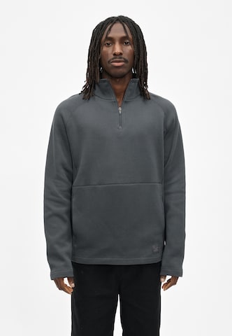 Cleptomanicx Pullover 'Double' in Grau: Vorderseite