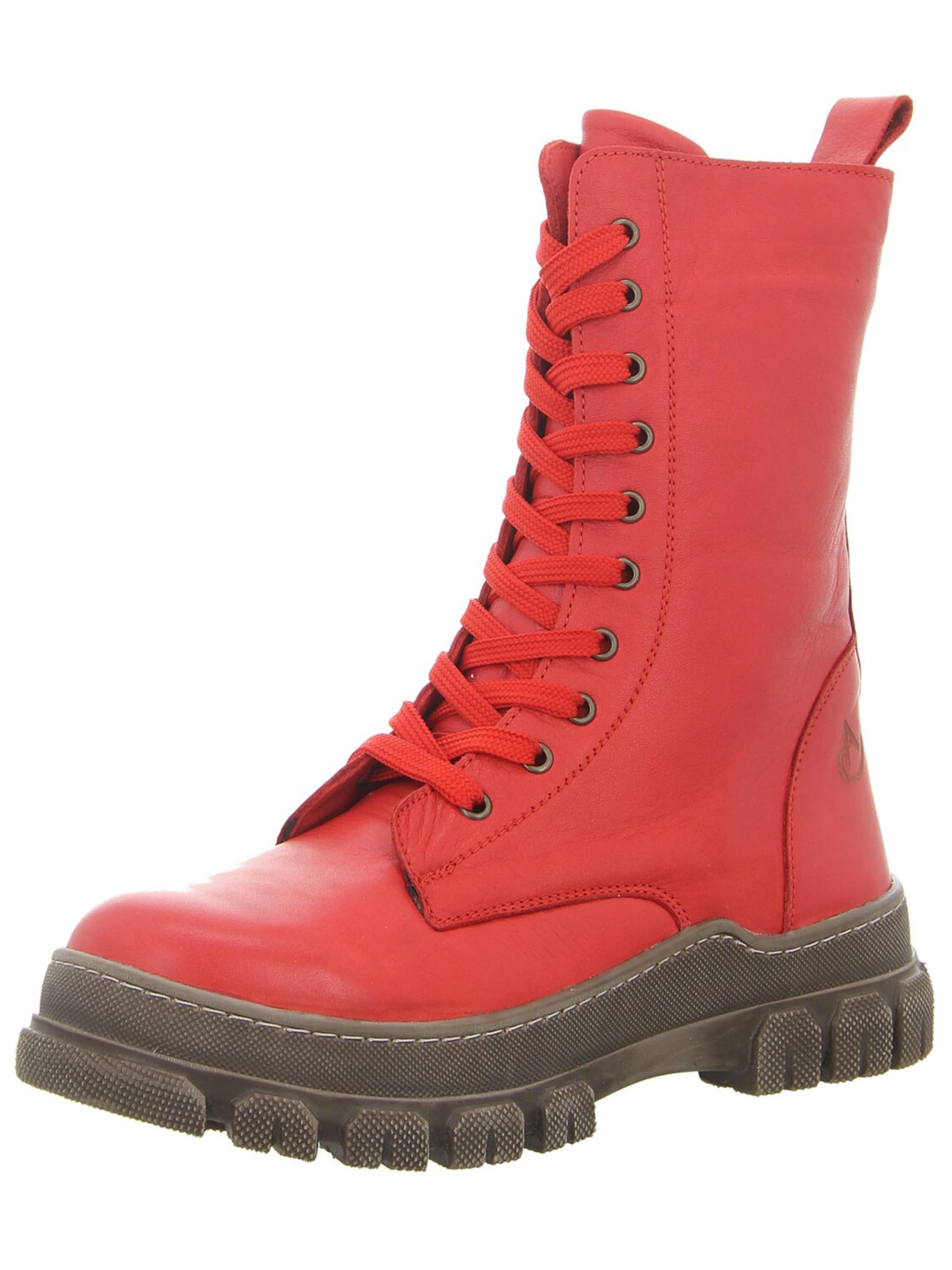 ANDREA CONTI Lace-Up Boots 'Damen Stiefelette 0084800-583 Echt Leder in rot' in Red: front