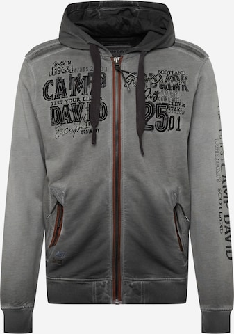 CAMP DAVID Zip-Up Hoodie 'Land Of Legends' in Black: front