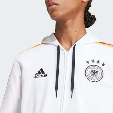 ADIDAS SPORTSWEAR Athletic Zip-Up Hoodie 'DFB DNA' in White