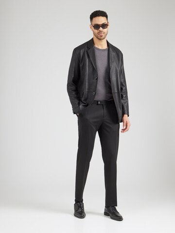 Slimfit Pantaloni con piega frontale di bugatti in nero