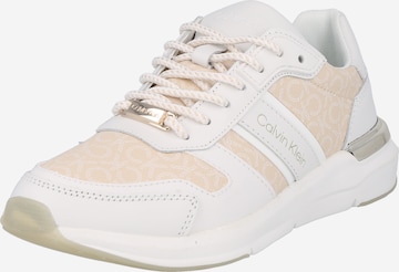 Calvin Klein - Zapatillas deportivas bajas en blanco: frente