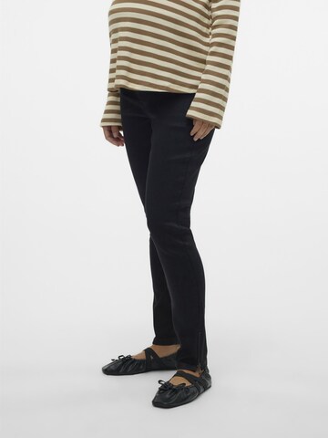 Vero Moda Maternity Skinny Jeans in Black: front