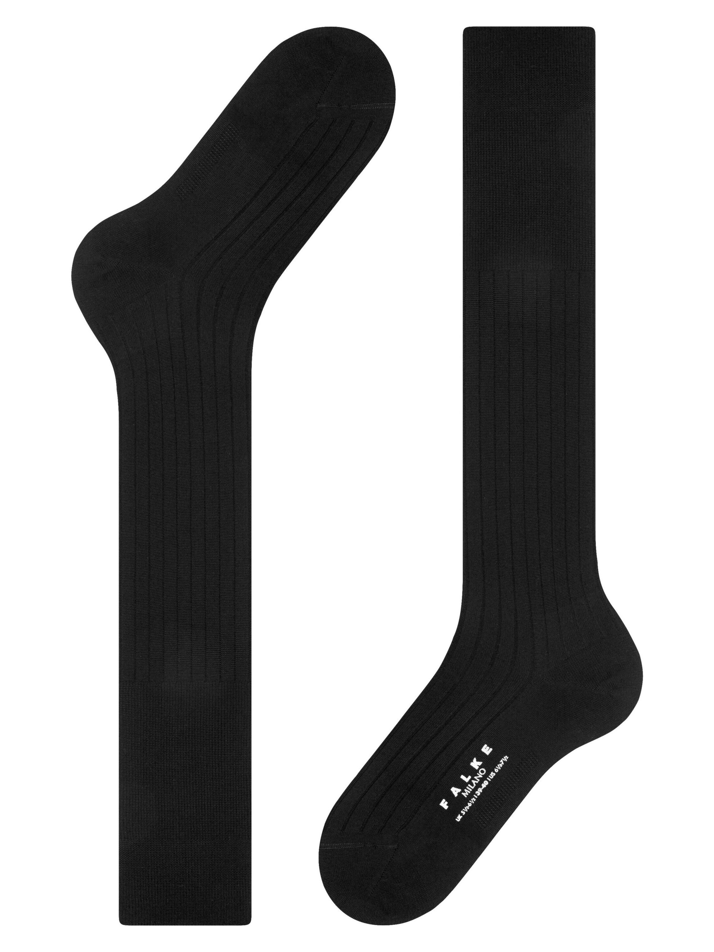 FALKE Kniestrümpfe 'Milano'‌‌‌‌‌‌‌‌ in Schwarz: Vorderseite