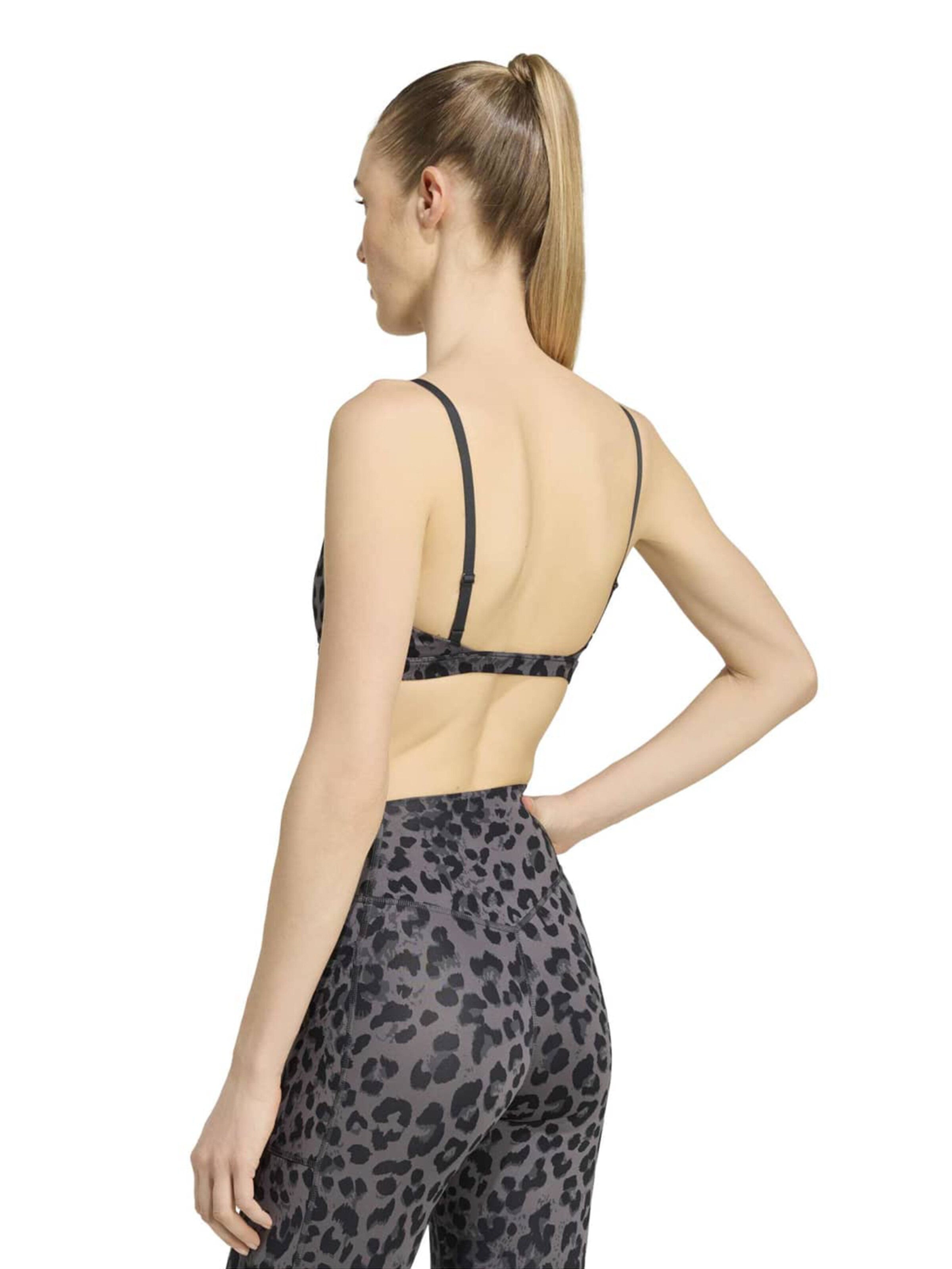 ADIDAS PERFORMANCE - Soutien Bustier Soutien de desporto 'OPT AOP LS BRA' em cinzento