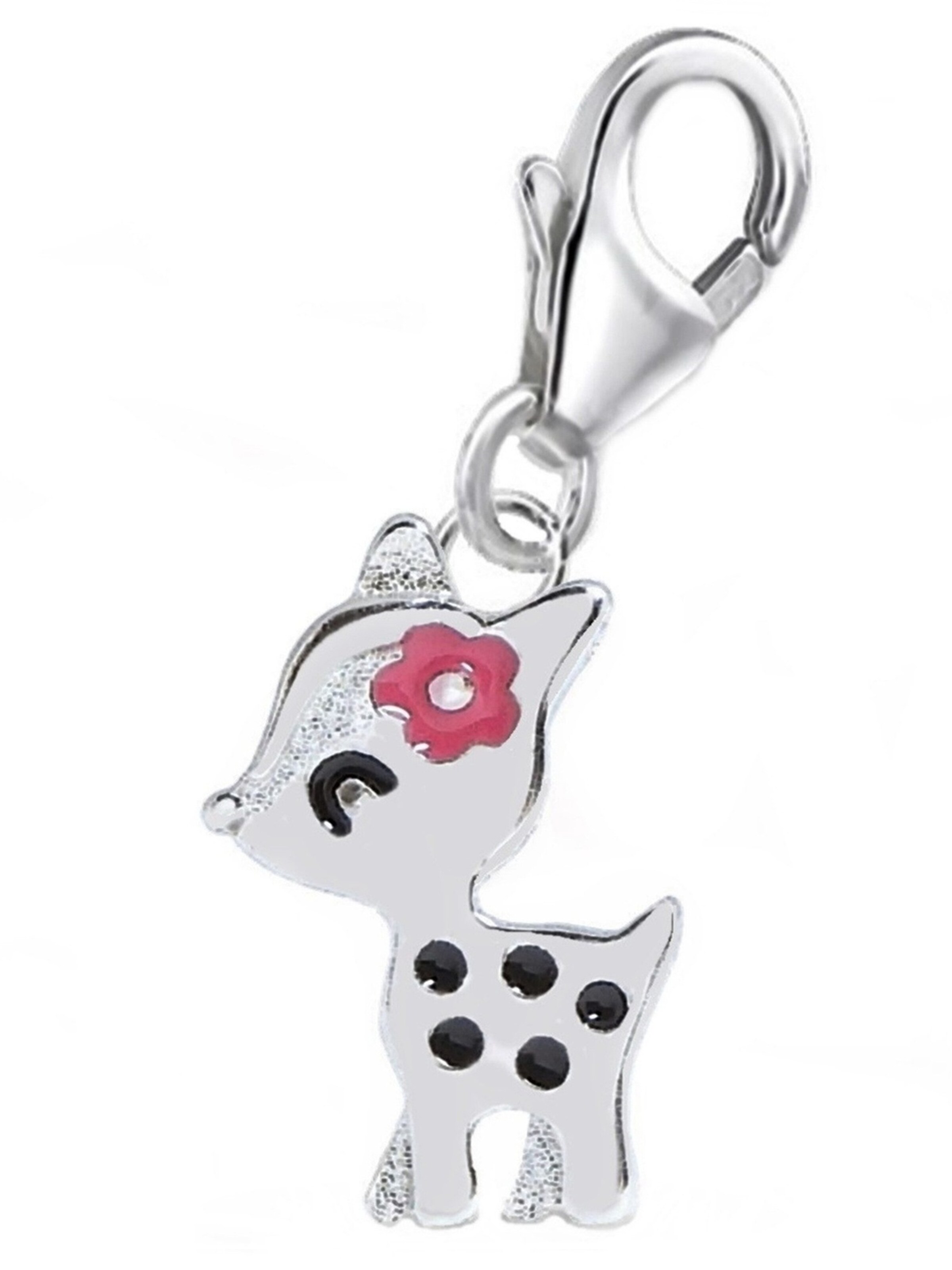 Goldene Hufeisen Pendant 'Rehkitz' in Silver: front