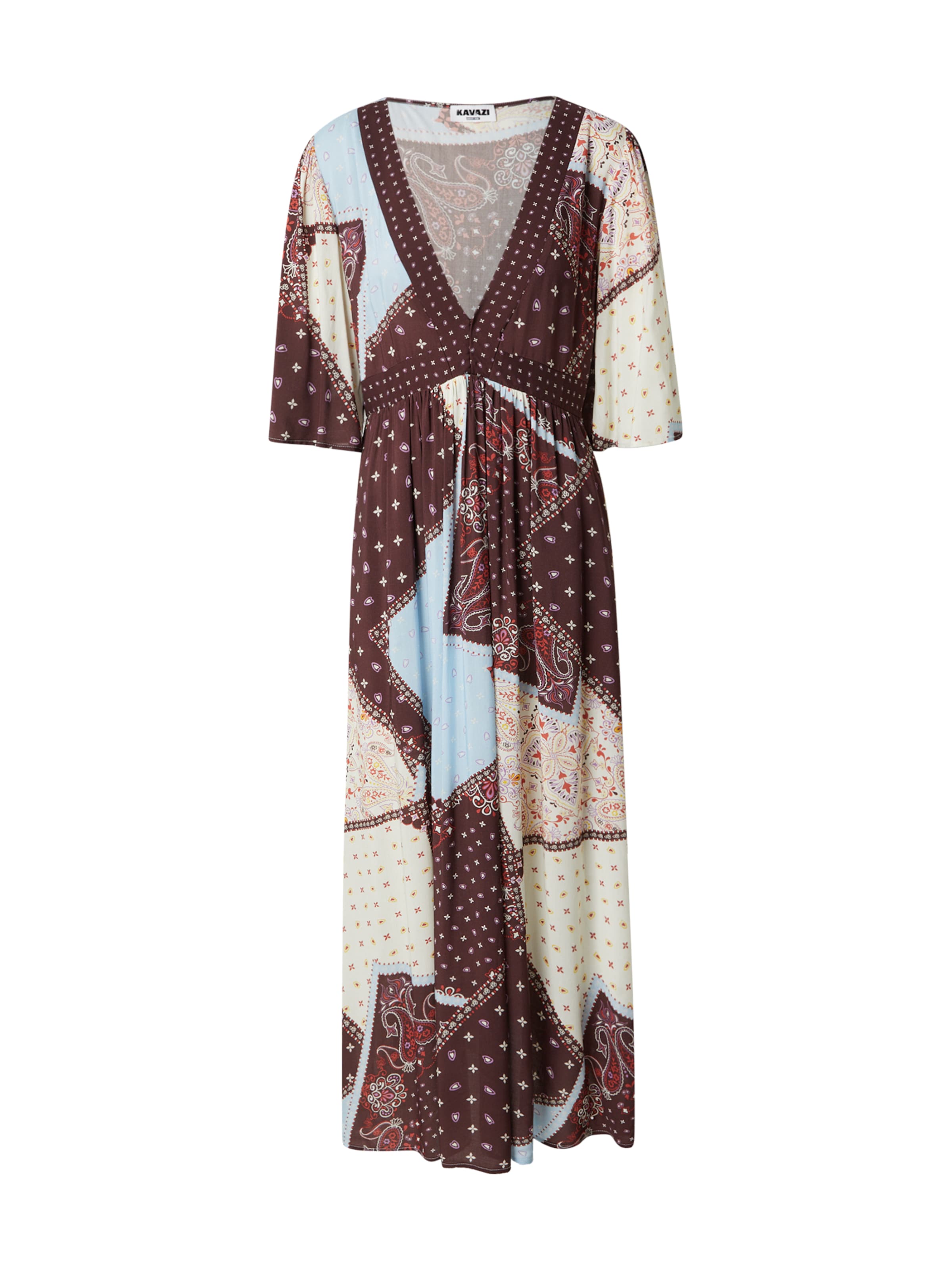Abito estivo KAVAZI di colore beige / blu chiaro / marrone, Visualizzazione prodotti