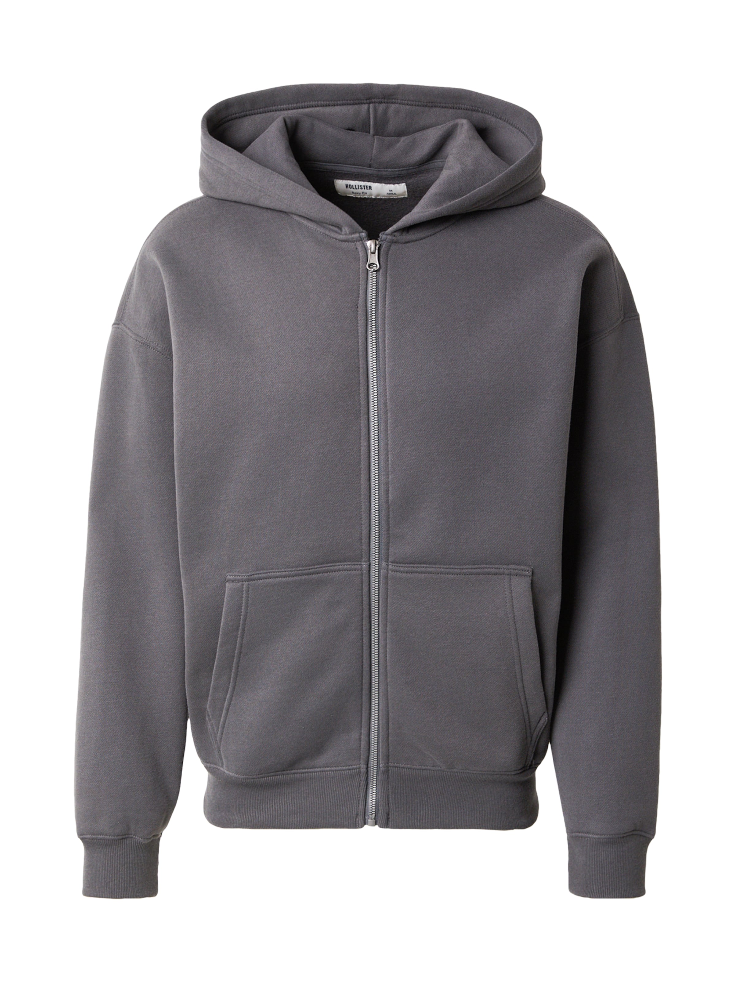 HOLLISTER Tepláková bunda - Sivá: predná strana