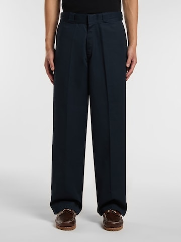 DICKIES Свободный крой Брюки со складками в Синий: спереди