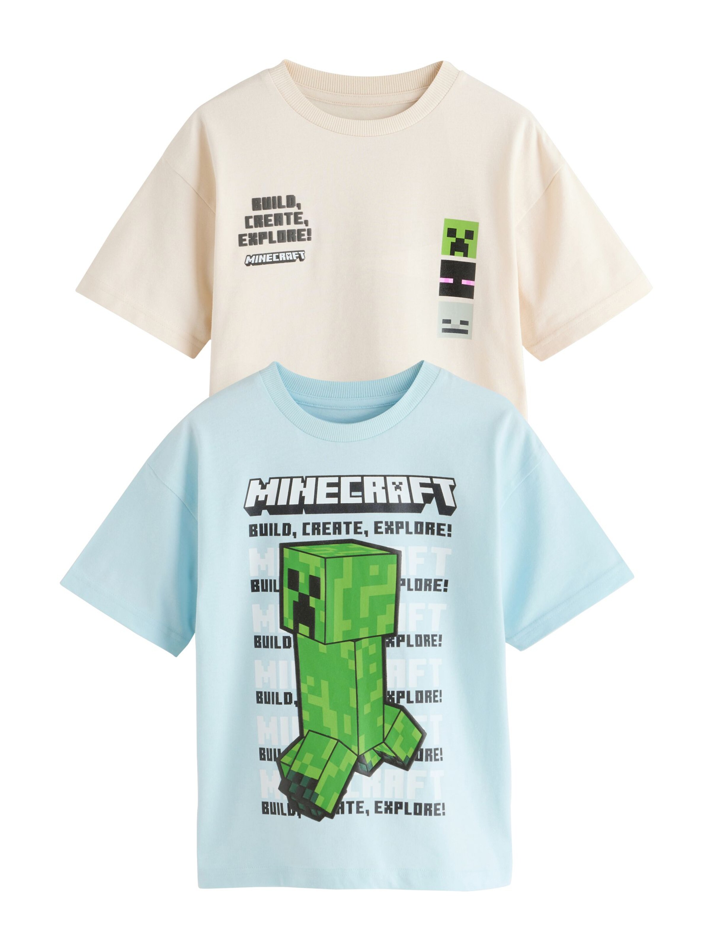 Next Shirt 'Minecraft' in Beige: voorkant