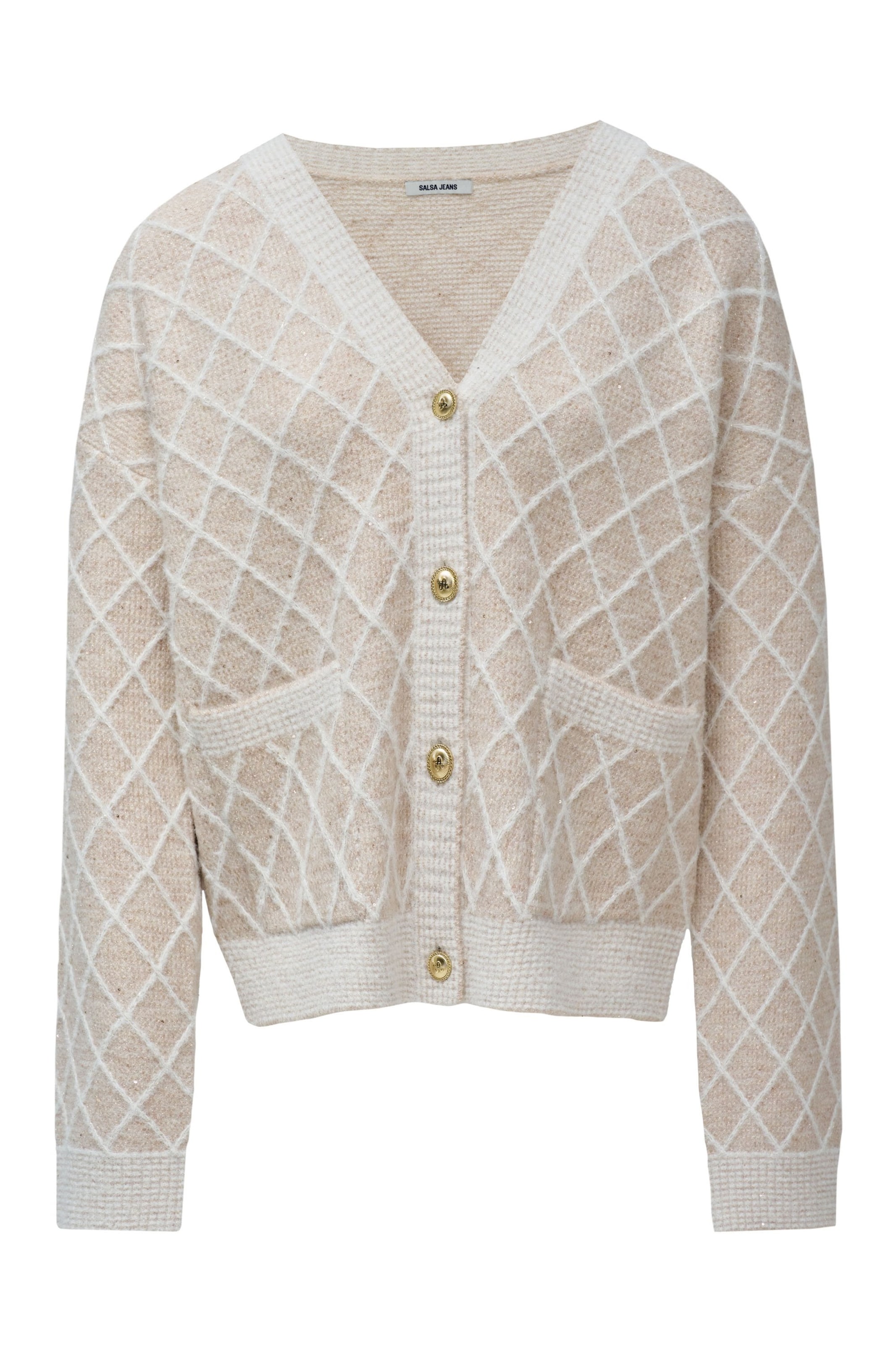 Salsa Jeans Gebreid vest in Beige: voorkant