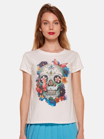 TOOche Shirt 'Flowerhead' in White: front