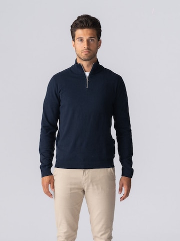 Pull-over ' Pullover Half ' TEESHOPPEN en bleu : devant
