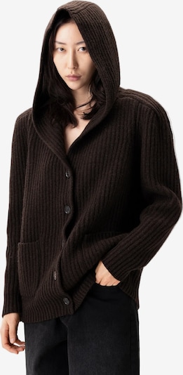 GOBI Cashmere Strickjacke 'Wide-Shoulder Hooded Cashmere Cardigan' in dunkelbraun, Produktansicht