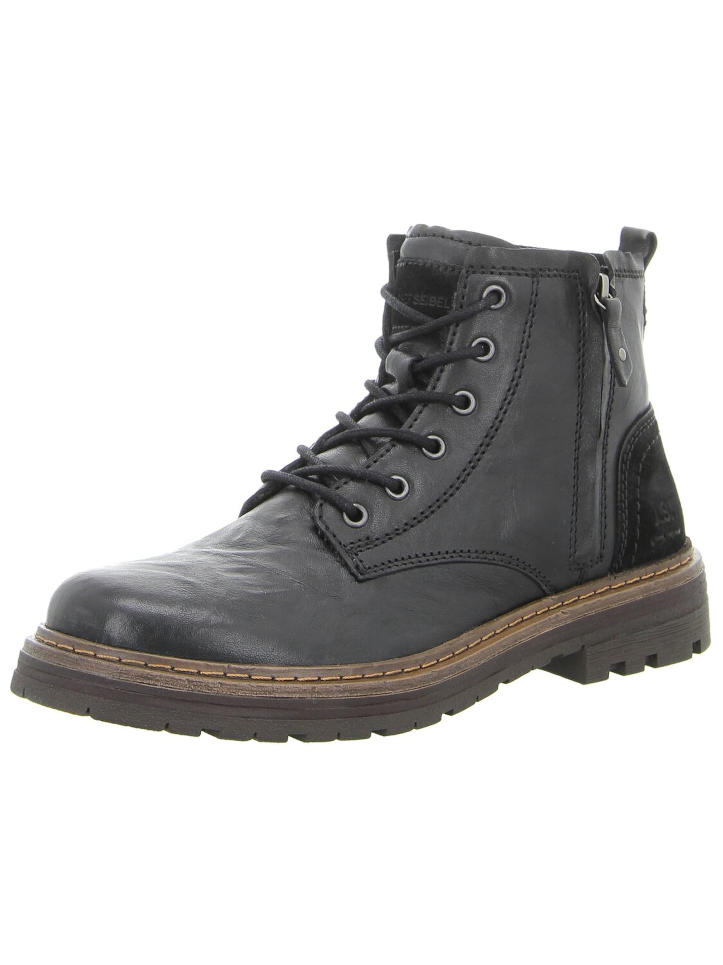 Boots stringati 'Herren Stiefelette 20801MA637/100 Echt Leder in schwarz' di JOSEF SEIBEL in nero: frontale