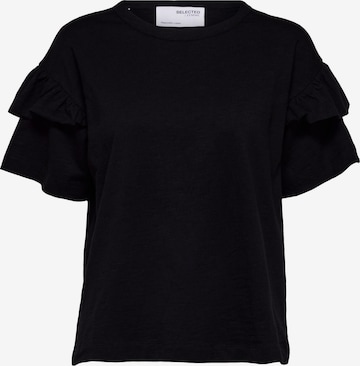 Tricou 'Rylie' de la SELECTED FEMME pe negru: față