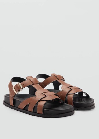 MANGO Strap Sandals 'Mayra' in Brown